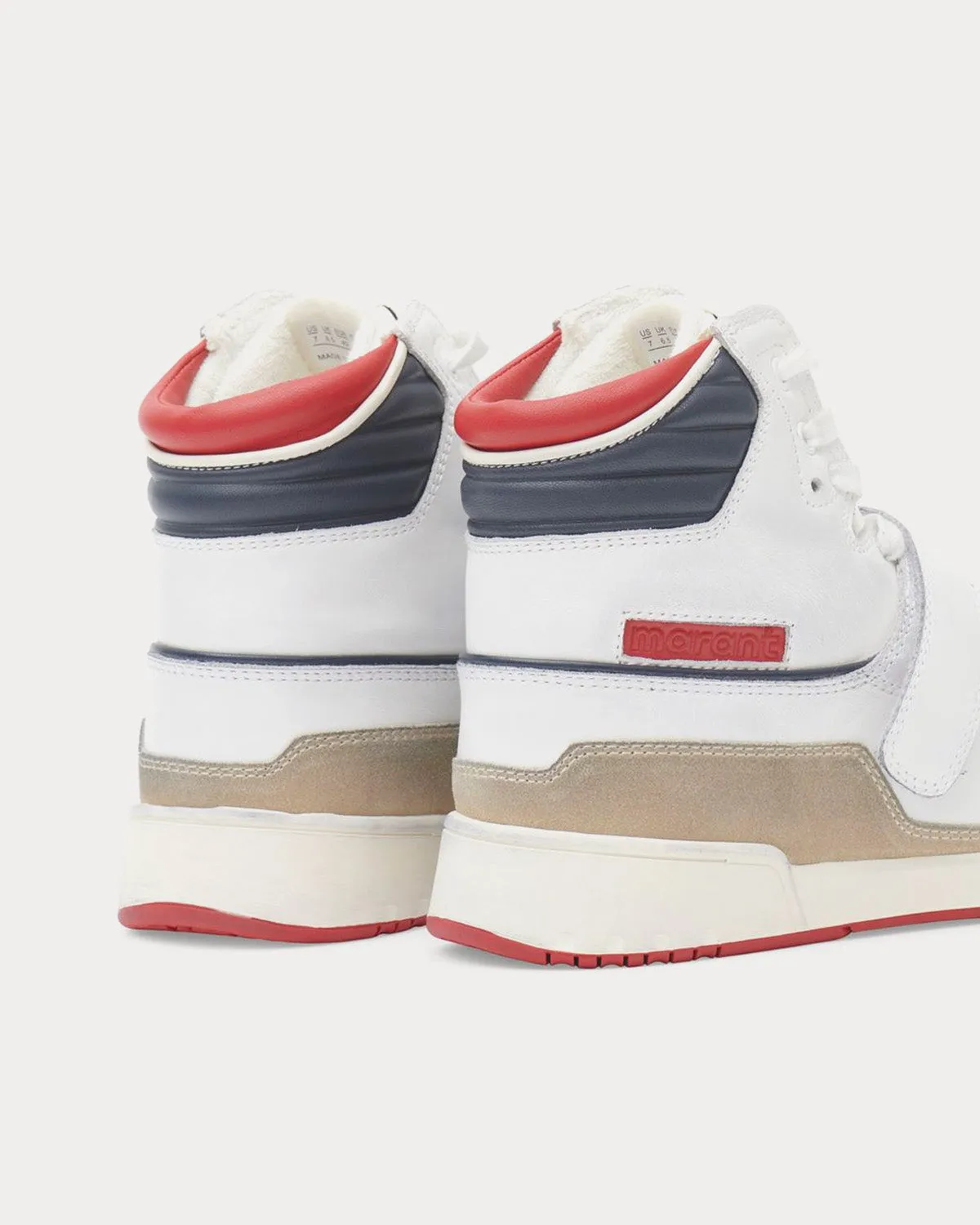 Alsee Leather White / Red / Blue High Top Sneakers