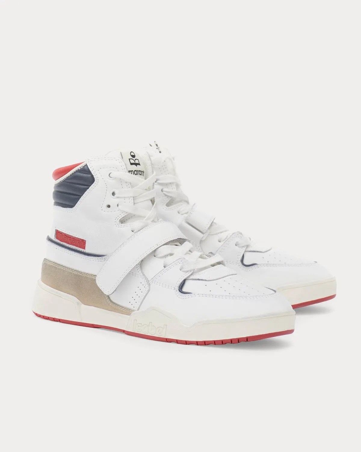 Alsee Leather White / Red / Blue High Top Sneakers