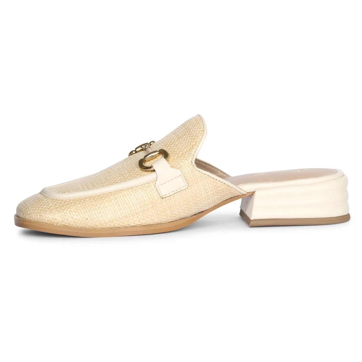 Beige Izaara - Heeled Mule