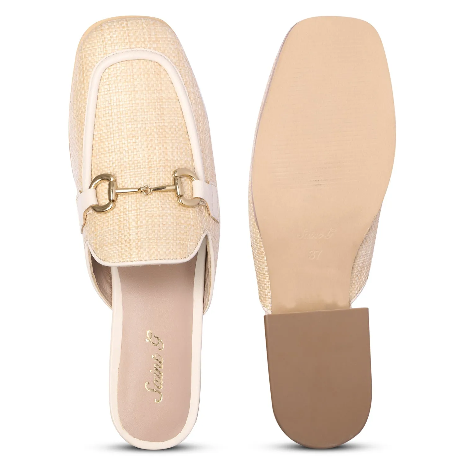 Beige Izaara - Heeled Mule