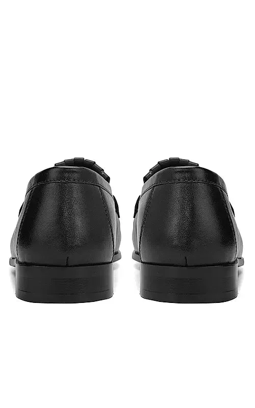 Black Heel Moccasins With Tassels