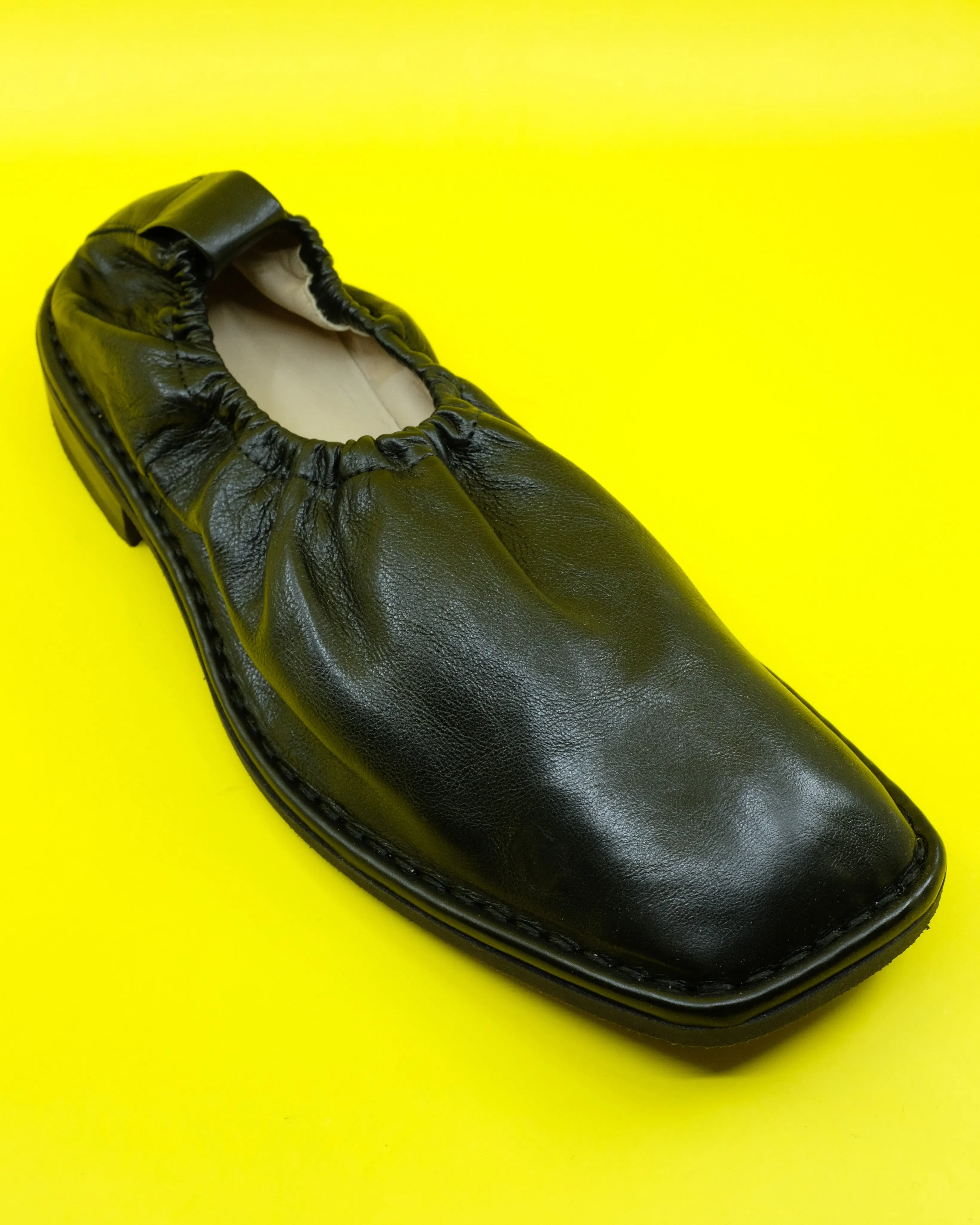 Black Rubber Sole Loafer