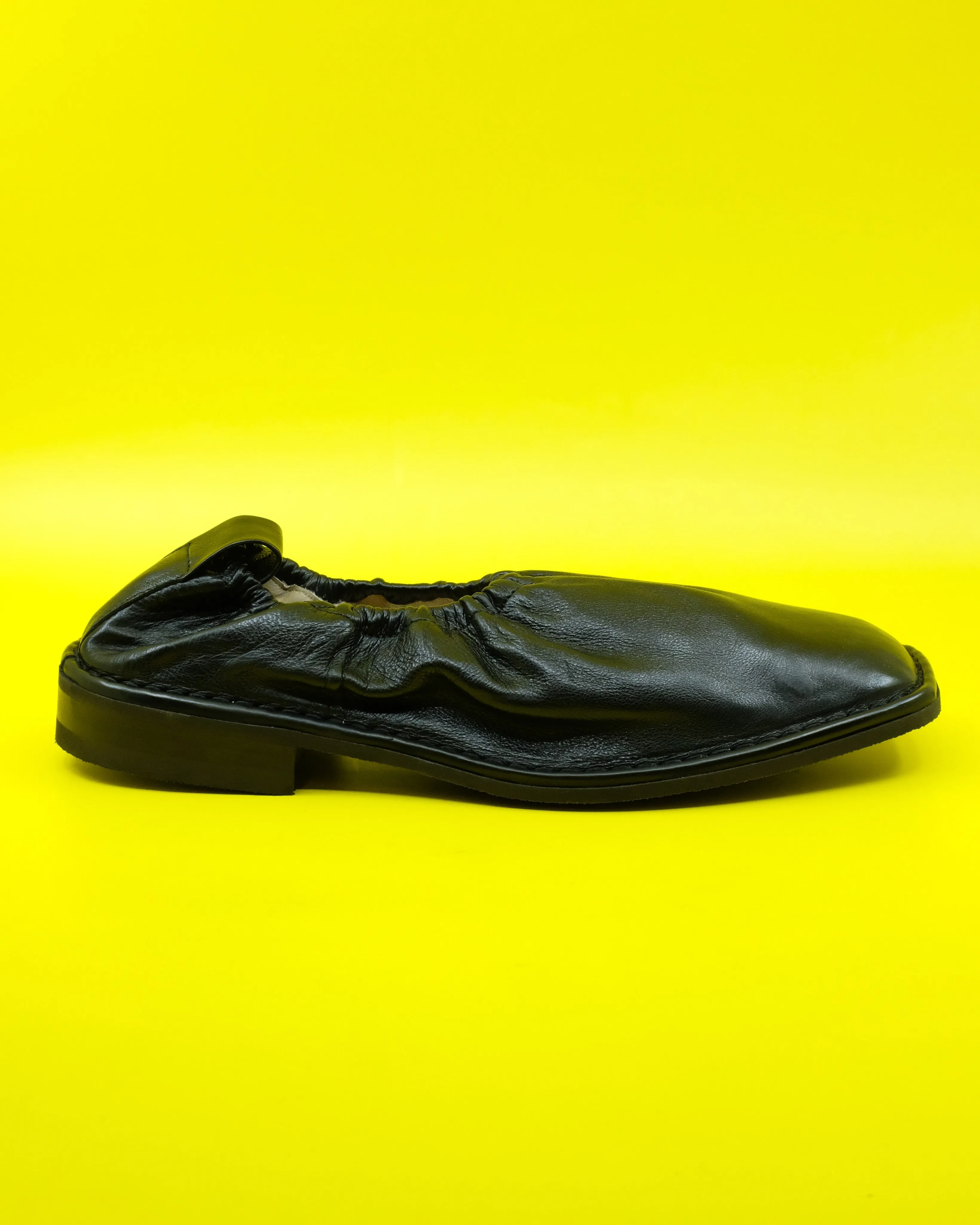 Black Rubber Sole Loafer