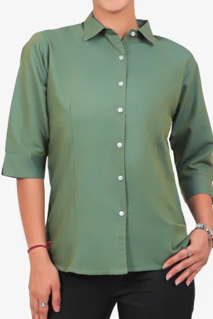Bluebird Women's Olive Green Formal Shirt