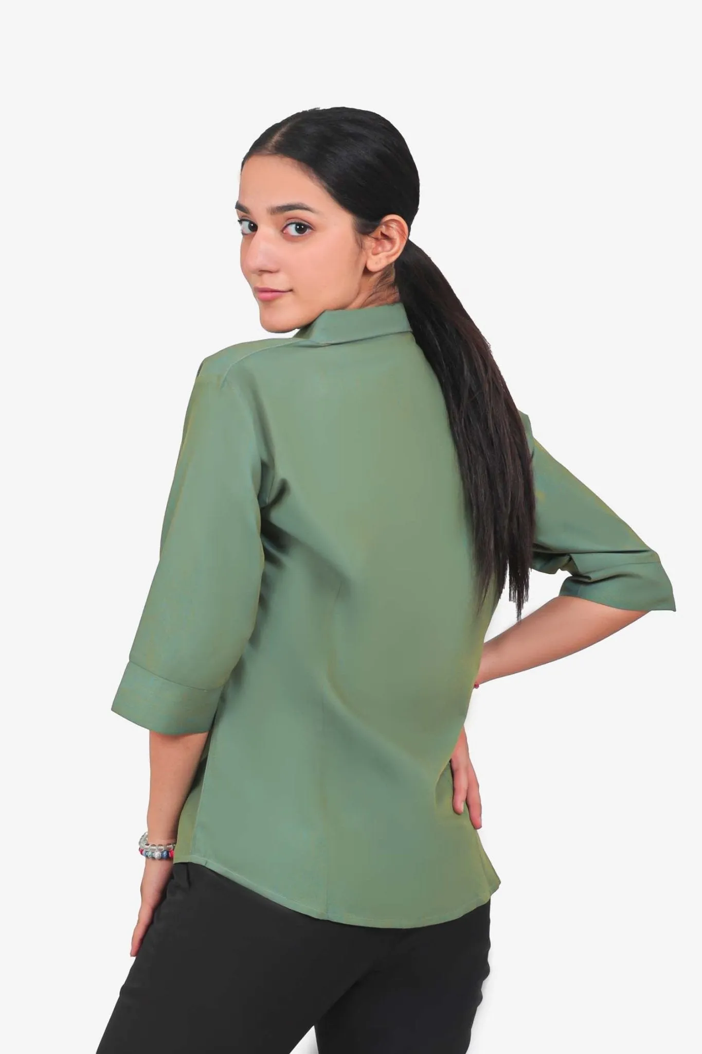 Bluebird Women's Olive Green Formal Shirt