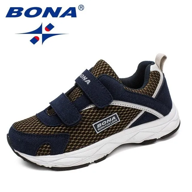 BONA New Fashion Style Children Casual Shoes Mesh Girls Flats Hook & Loop Girls Loafers Outdoor Fashion Sneakers Free Shipping