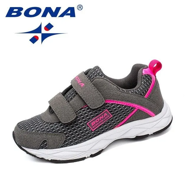 BONA New Fashion Style Children Casual Shoes Mesh Girls Flats Hook & Loop Girls Loafers Outdoor Fashion Sneakers Free Shipping