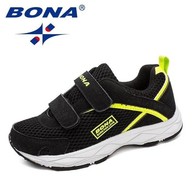 BONA New Fashion Style Children Casual Shoes Mesh Girls Flats Hook & Loop Girls Loafers Outdoor Fashion Sneakers Free Shipping