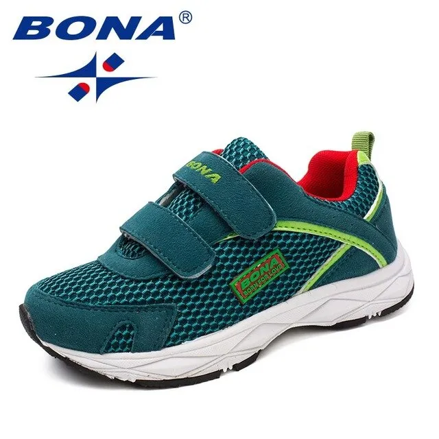 BONA New Fashion Style Children Casual Shoes Mesh Girls Flats Hook & Loop Girls Loafers Outdoor Fashion Sneakers Free Shipping