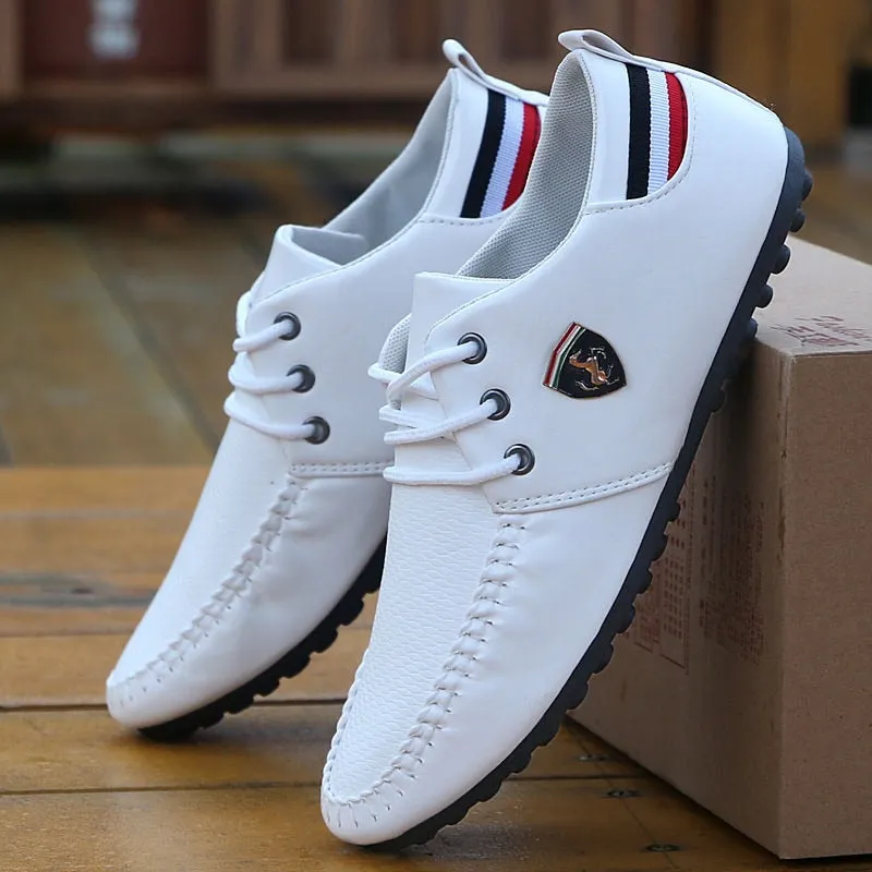 Flax Breathable Solid Color Slip Men Driving Shoes Spring And Autumn New Style Breathable Men's Peas Shoes the British Sneakers