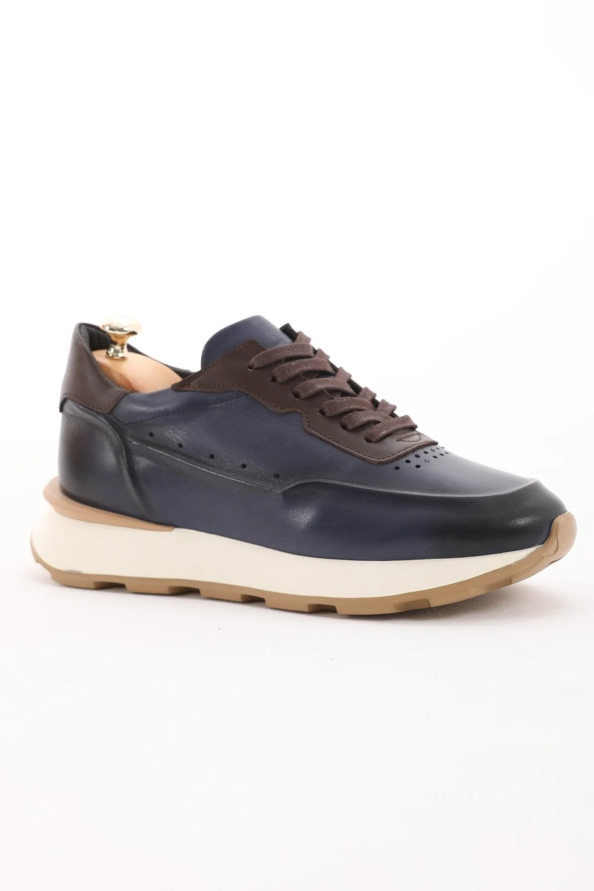 Handmade Soft Leather Mesh Sneakers