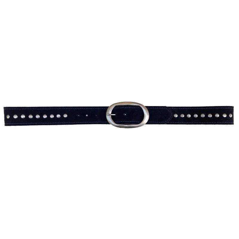 Kim White Oval Classic - Navy Silver Studded