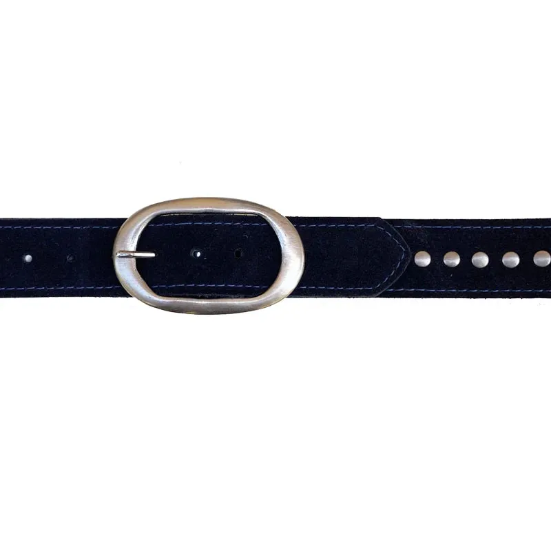 Kim White Oval Classic - Navy Silver Studded
