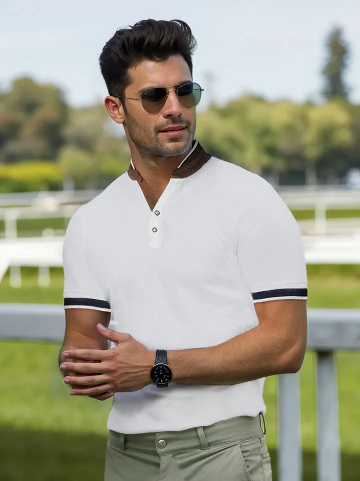 Mandarin Collar Polo T-shirt - Victory