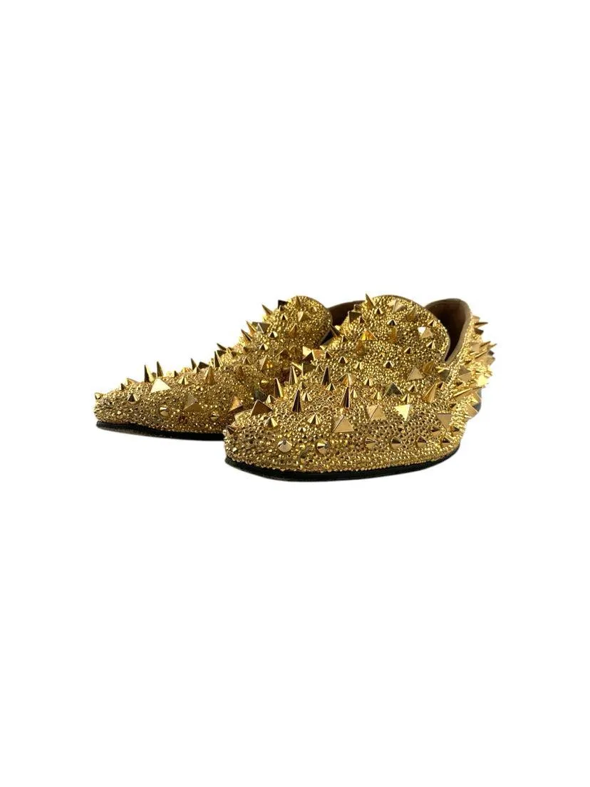 Mens Shoe Size 42.5 Christian Louboutin Men's Dandelion Strass Spiked Loafers