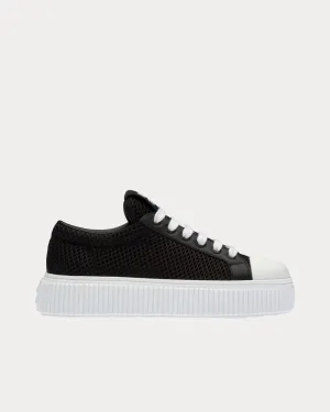Mesh Flatform Black Low Top Sneakers