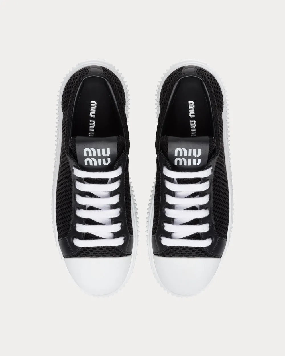 Mesh Flatform Black Low Top Sneakers
