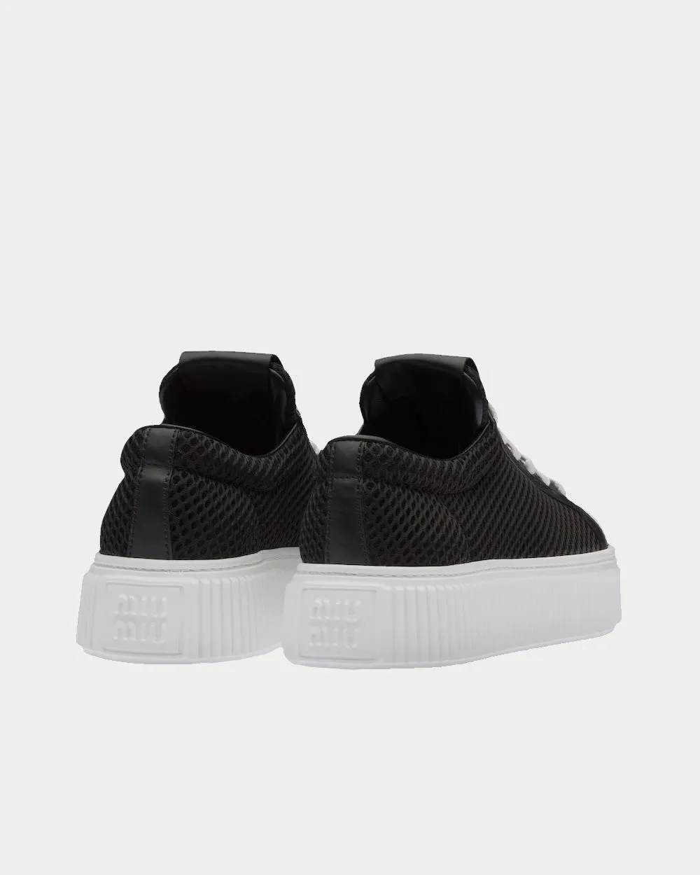 Mesh Flatform Black Low Top Sneakers