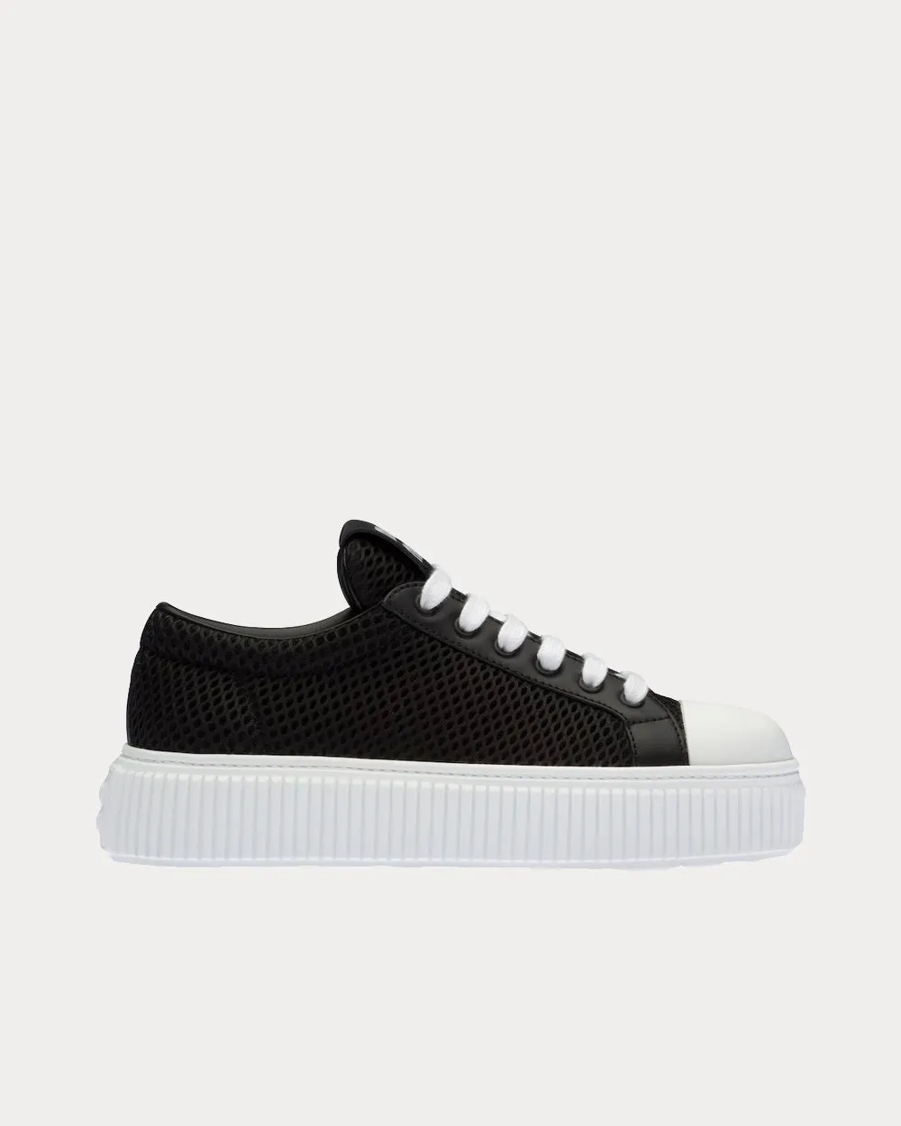 Mesh Flatform Black Low Top Sneakers