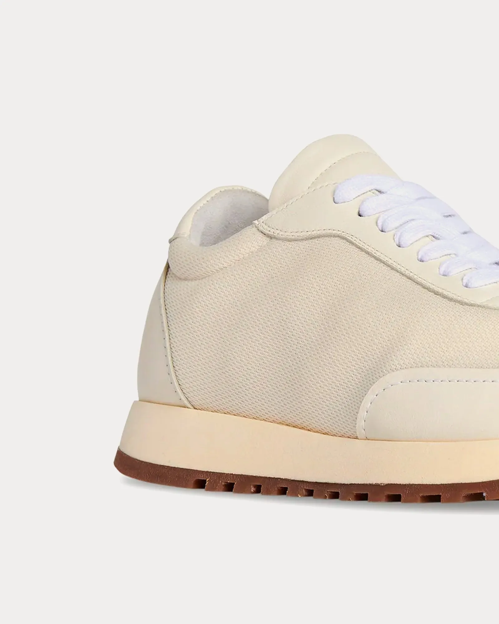 Owen Runner Leather & Nylon Milk / White / Brown Low Top Sneakers