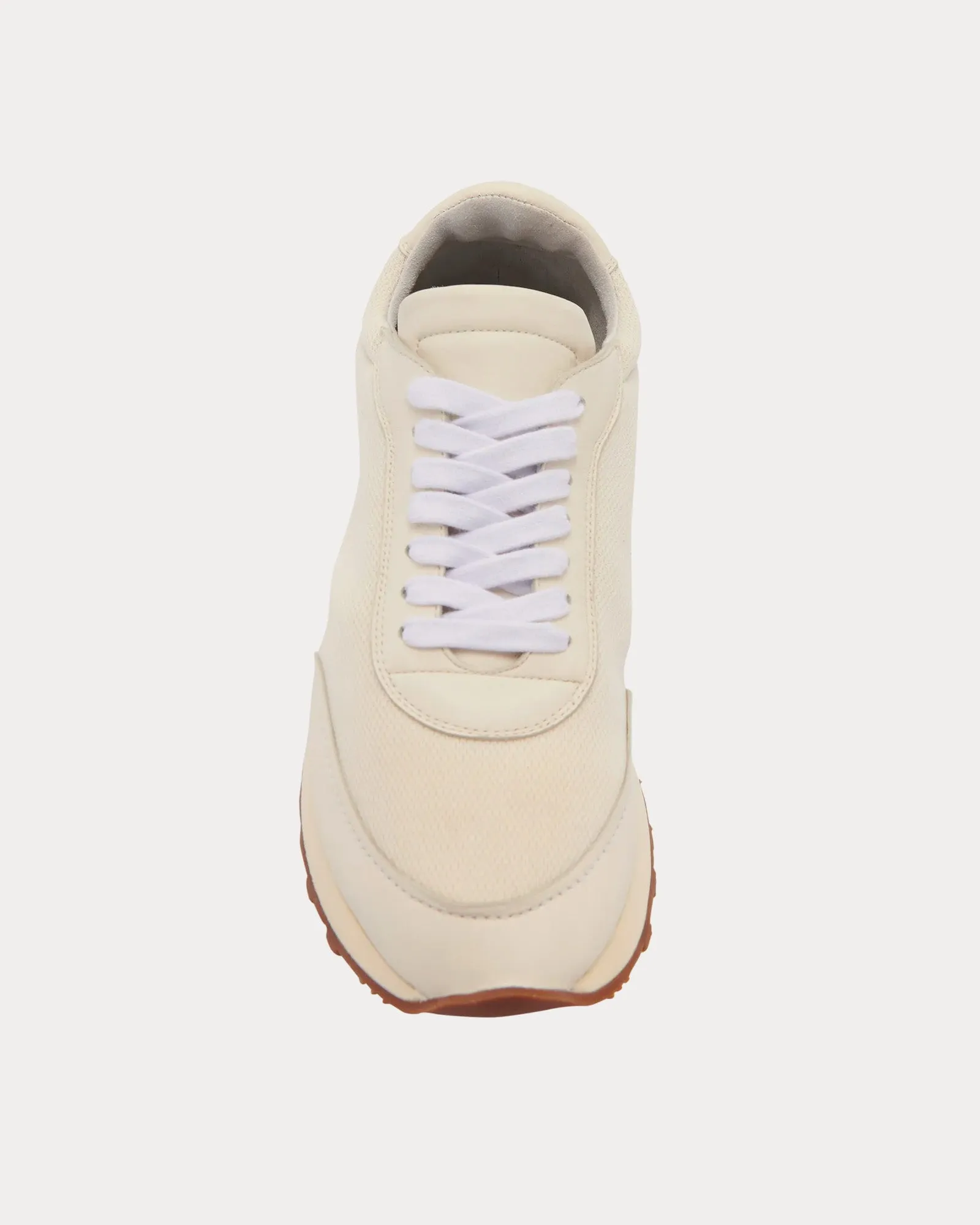 Owen Runner Leather & Nylon Milk / White / Brown Low Top Sneakers