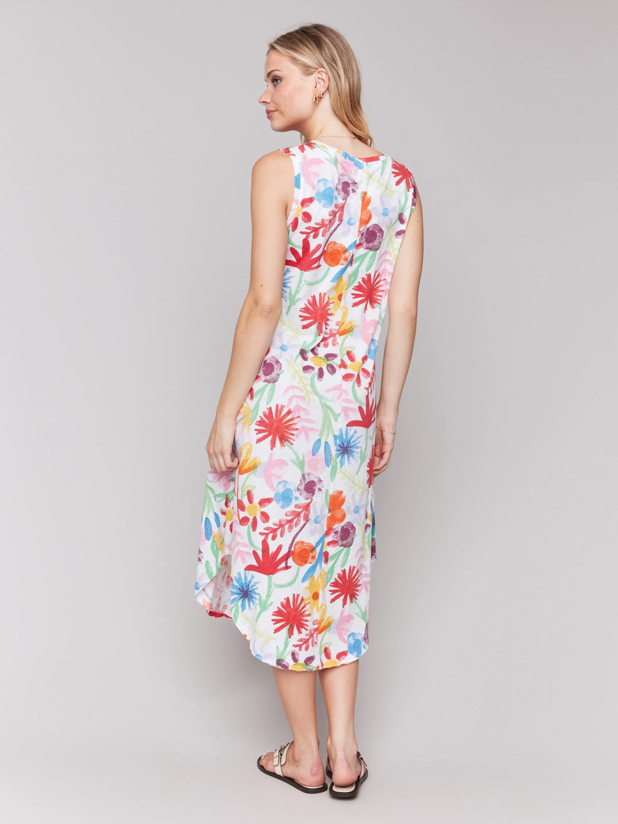 Printed Sleeveless Cotton Dress - Wildflowers