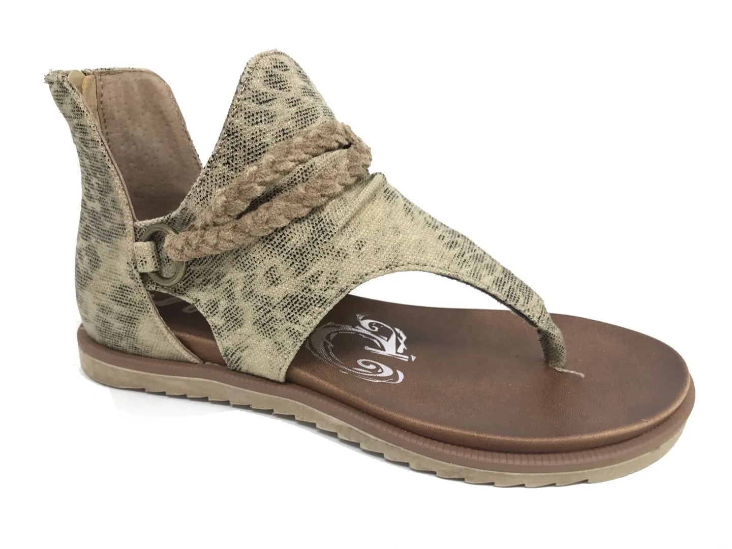 Sariah Leopard Print Sandals- Beige | LFB