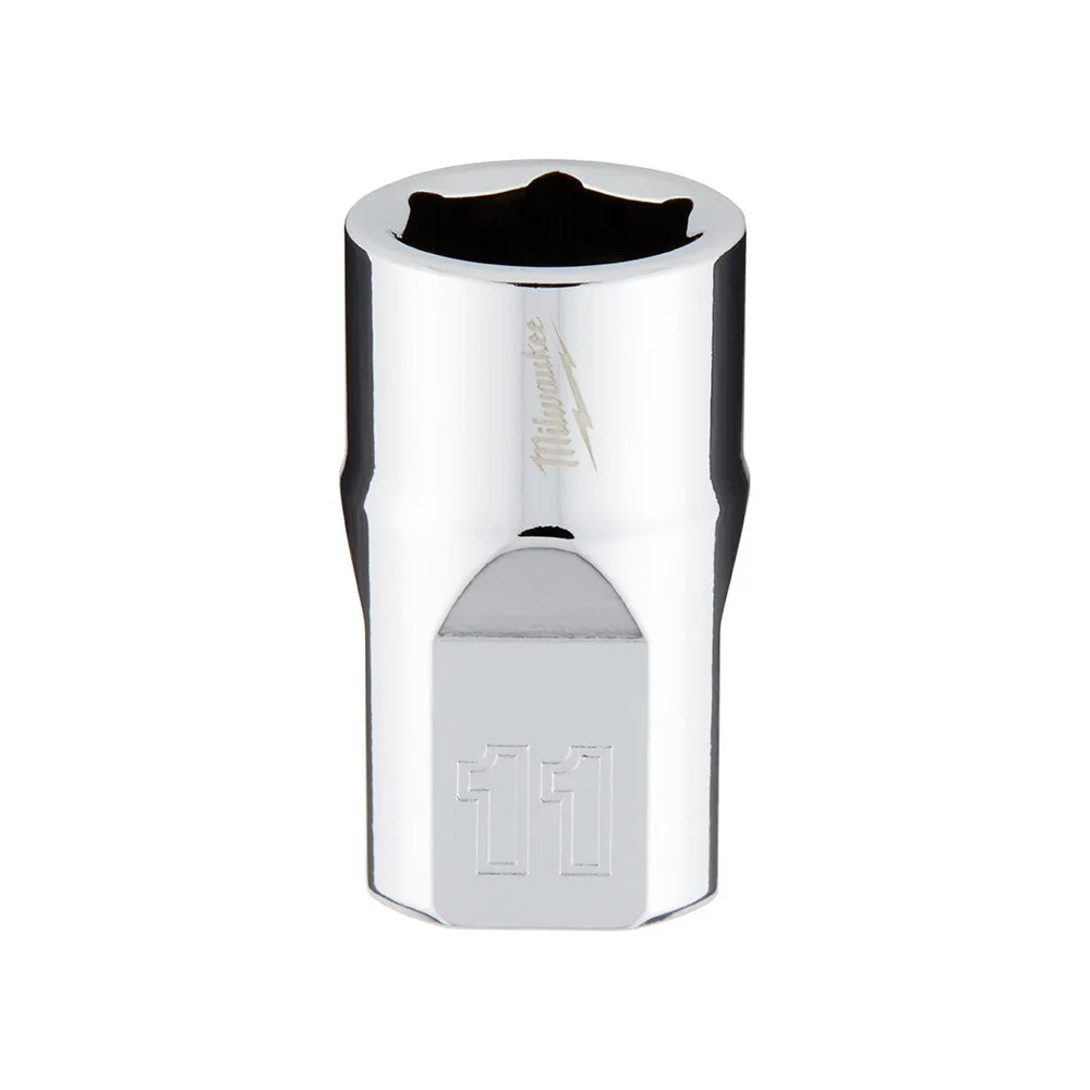Socket - Milwaukee 3/8" Drive Metric 6-Point Socket Socket with FOUR FLAT™ Sides, Various Sizes, 45-34-90 / 45-34-80