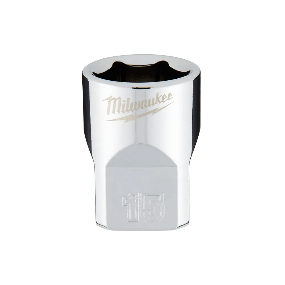 Socket - Milwaukee 3/8" Drive Metric 6-Point Socket Socket with FOUR FLAT™ Sides, Various Sizes, 45-34-90 / 45-34-80