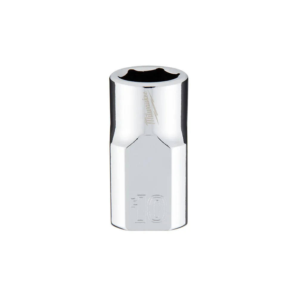 Socket - Milwaukee 3/8" Drive Metric 6-Point Socket Socket with FOUR FLAT™ Sides, Various Sizes, 45-34-90 / 45-34-80