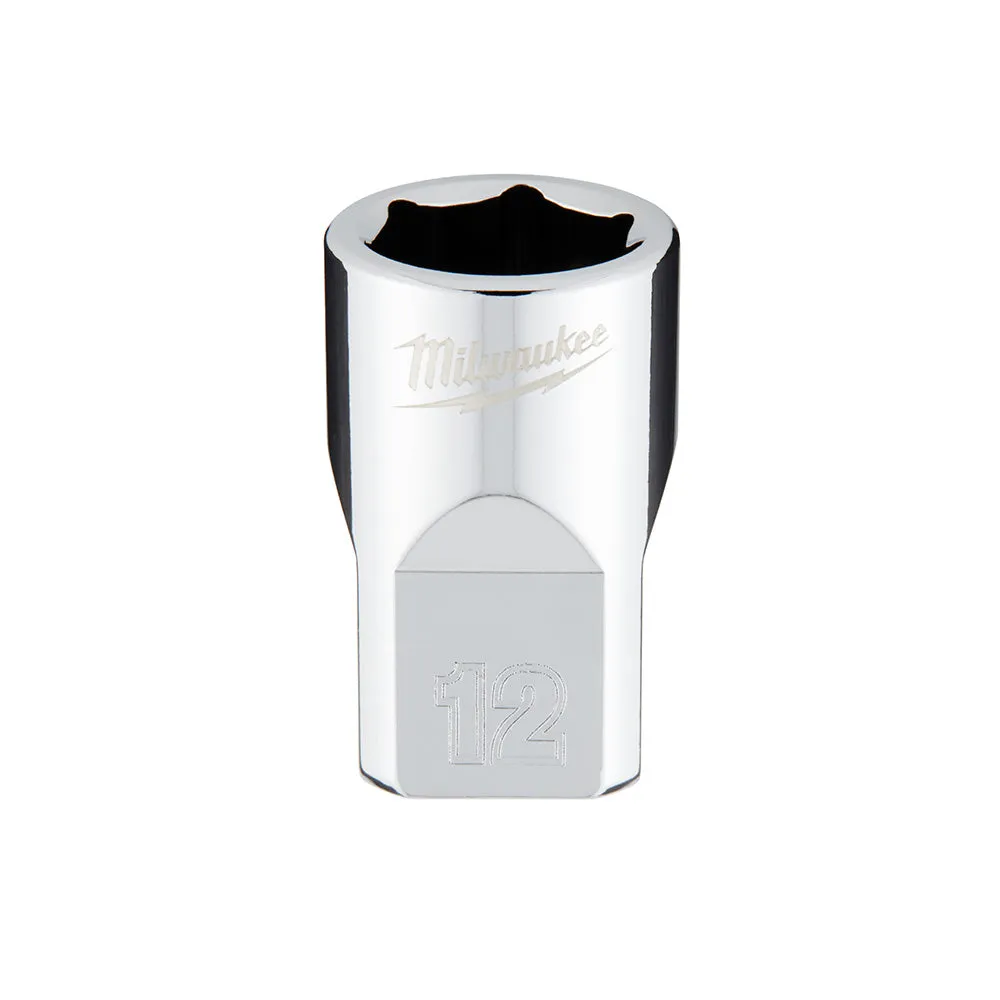 Socket - Milwaukee 3/8" Drive Metric 6-Point Socket Socket with FOUR FLAT™ Sides, Various Sizes, 45-34-90 / 45-34-80