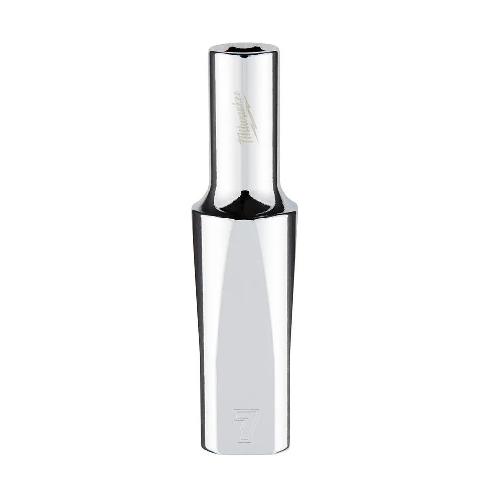 Socket - Milwaukee 3/8" Drive Metric Deep Socket with FOUR FLAT™ Sides, Various Sizes, 45-34-01 / 45-34-80 / 45-34-90