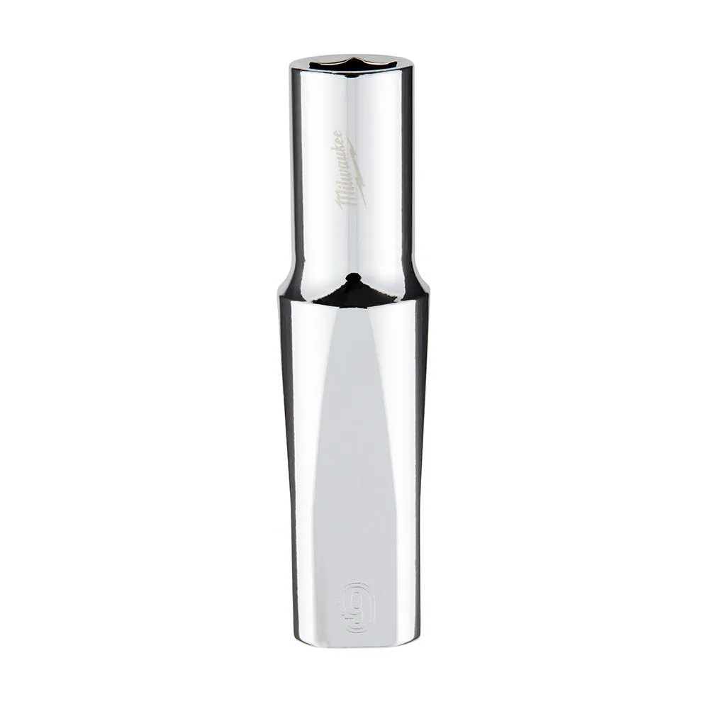 Socket - Milwaukee 3/8" Drive Metric Deep Socket with FOUR FLAT™ Sides, Various Sizes, 45-34-01 / 45-34-80 / 45-34-90
