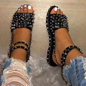 Summer Female Fashion Flats Cool Ladies Ankle Buckle Strap Sandals