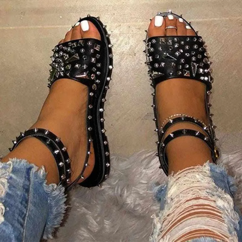Summer Female Fashion Flats Cool Ladies Ankle Buckle Strap Sandals