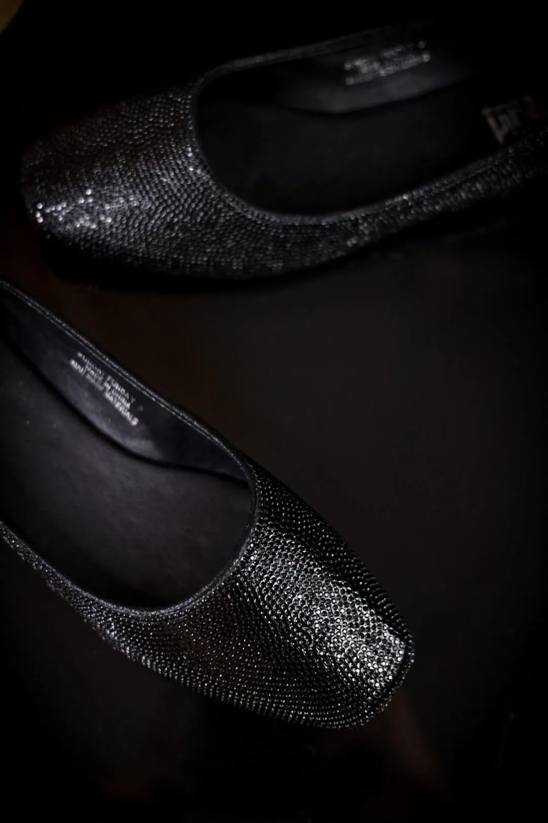 Sunday Funday Black Rhinestone Flats