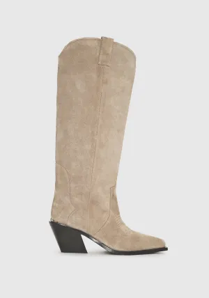 TALL TANIA BOOTS ASH GREY SUEDE