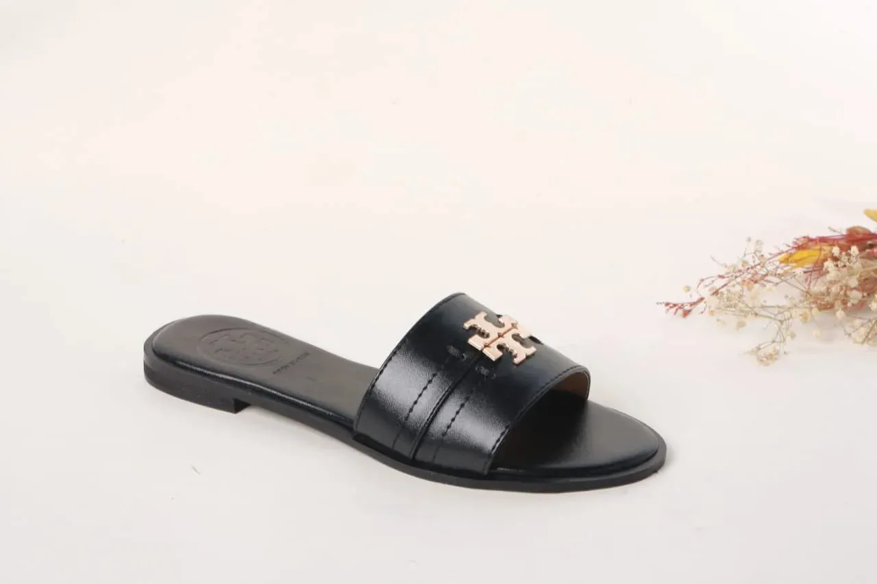 TB CASUAL SLIDES - BLACK