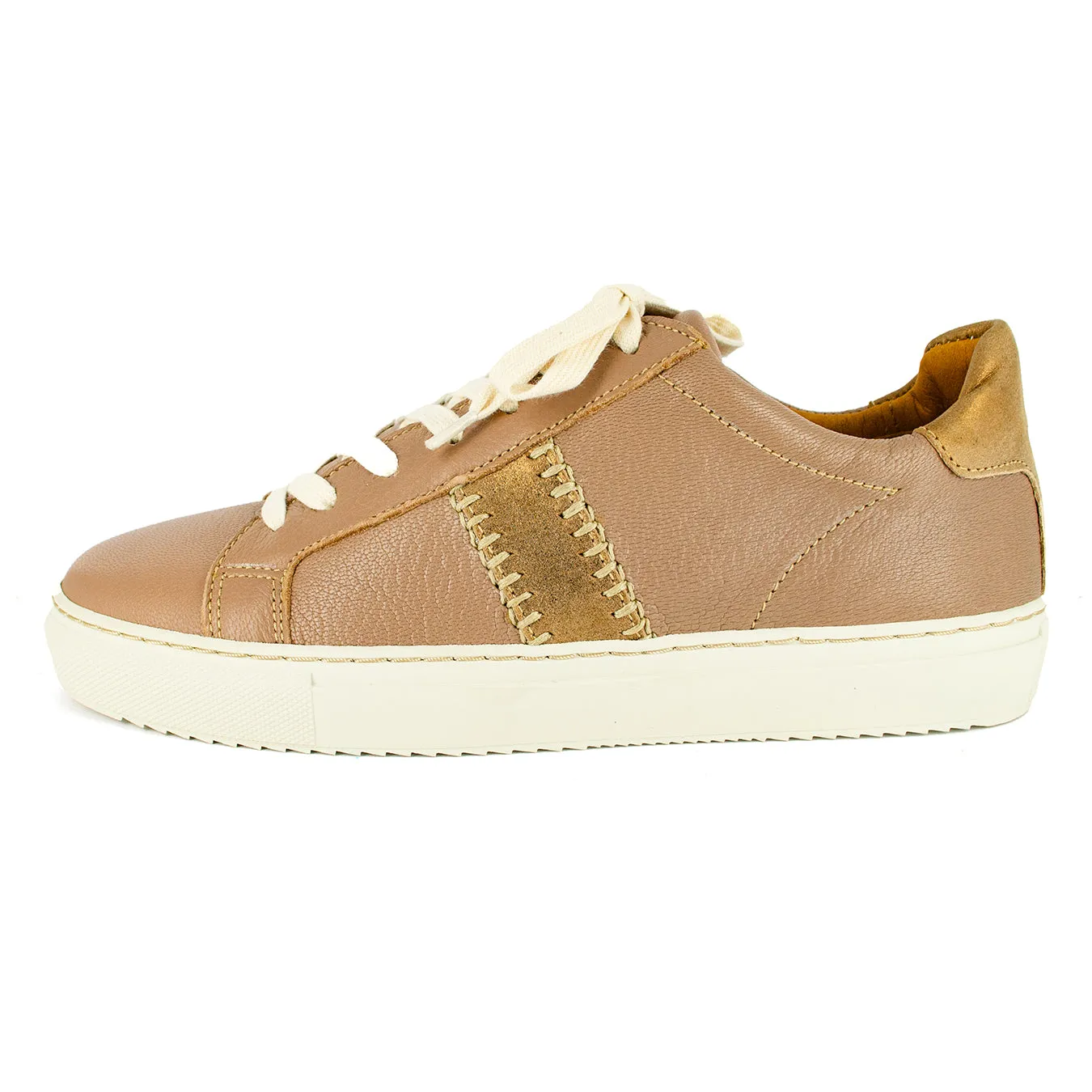 Tripoli : Ladies Leather Sneaker in Timber Cayak & Beige Spirit