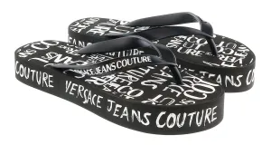 Versace Jeans Couture Black Signature Sole Fashion Platform Flip Flop-