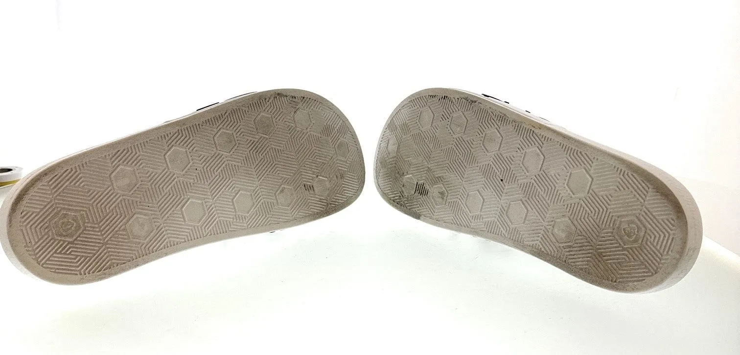 Versace Jeans Couture White Signature Pattern Pool Slide- Store Return