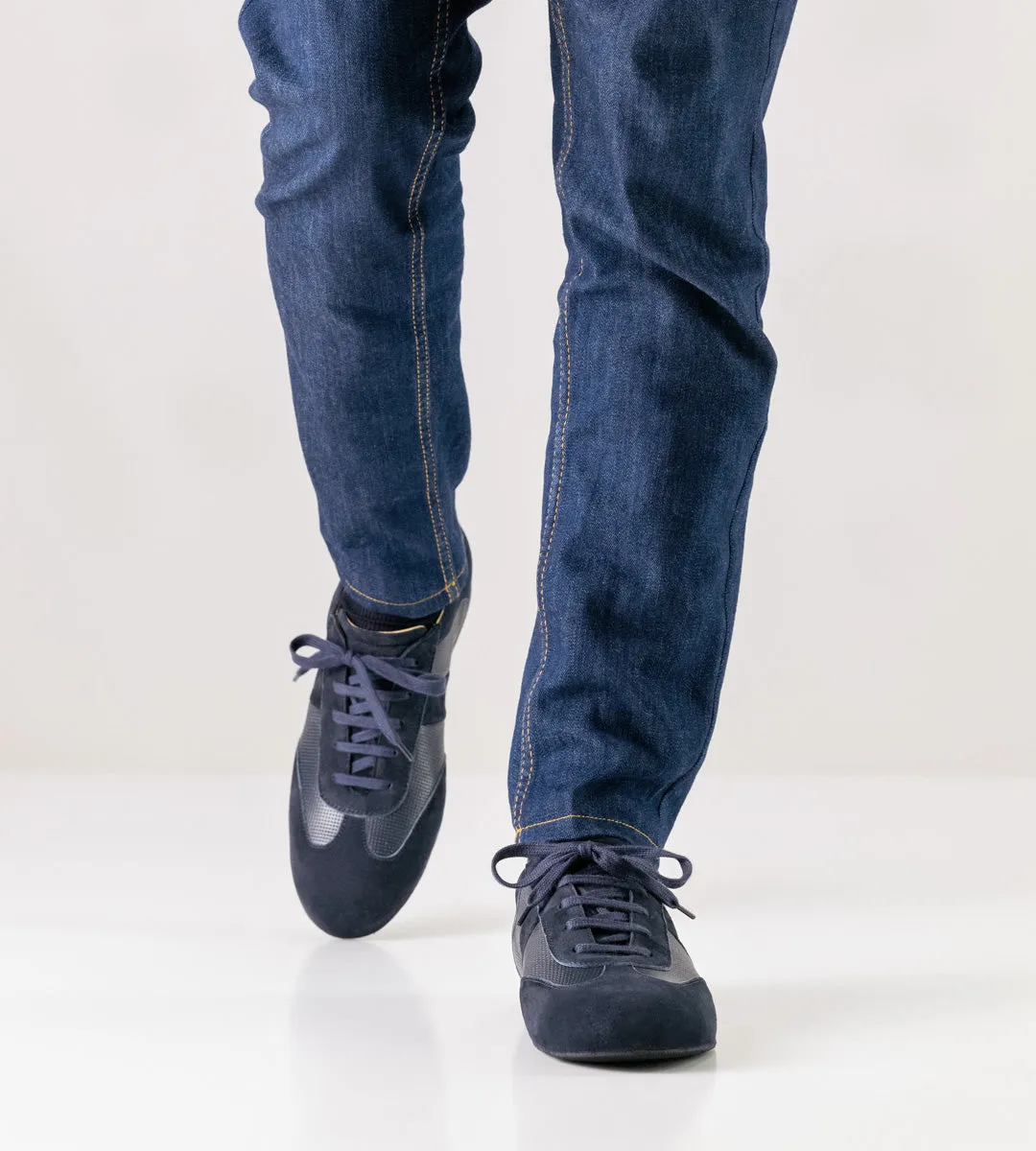 Werner Kern-Mens:  Munich RI | Deep Blue Suede | 0.5 Wedge Heel