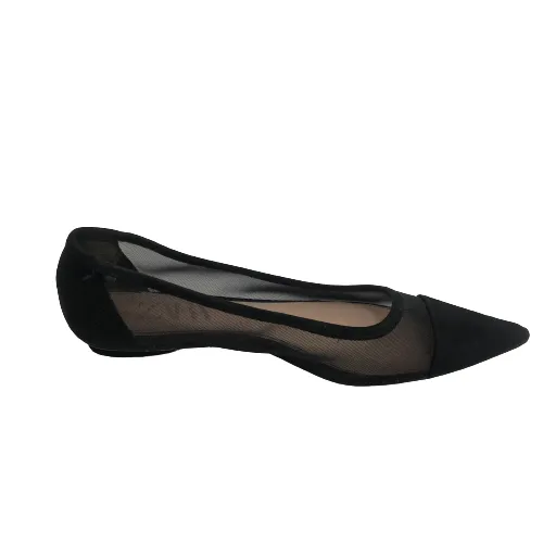 ZARA Black Mesh Pointed Flats | Pre Loved |